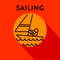 Modern Sailing Icon with Linear Vector
