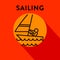 Modern Sailing Icon with Linear Vector Style
