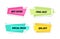 Modern sale tags set. Price label text shape bubble wholesale purchase banner promotional ribbon colorful shopping