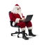Modern Santa Claus with laptop