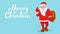 Modern Santa Claus vector illustration cool funny style character come with gift bag and thumb up. Happy New Year