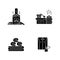 Modern saunas black glyph icons set on white space