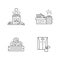 Modern saunas pixel perfect linear icons set