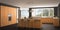 Modern scandinavia kitchen with big windows, panorama classic gr