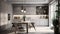 Modern Scandinavian Kitchen Interior. Contemporary Inspirational Living Space. Photorealistic Ai generated