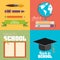 Modern school flat design flyers templates