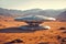 Modern Scientific Station on Red Desert of Mars, futuristic science laboratory on the surface of planet Mars landscape