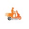 Modern scooter,motorcycle express delivery  logo design template vector eps