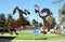 Modern sculptures of two stylized horses in Beer Sheva