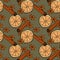 Modern seamless pattern with cinnamon sticks, stars anise and orange slices on gray background. Perfect for wallpaper, gift paper