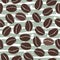 Modern seamless pattern with coffee beans on subtle grey background