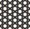 Modern seamless pattern with simple shapes, hexagons, rhombuses, triangles. Abstract monochrome geometrical floral ornament.