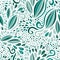 Modern seamless pattern. Turquoise nature ornament. Vector print for textile or packaging design.