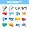 Modern Security Cameras Vector Color Icons Set