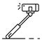 Modern selfie stick icon, outline style