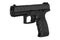 Modern semi-automatic pistol isolate on a white back. Armament for the army and police. Short-barreled weapon