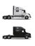 Modern semi trailer trucks - black and white