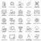 Modern SEO contour icons of web optimization, marketing.