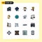 Modern Set of 16 Flat Color Filled Lines Pictograph of manipulate, access, technology, grinding, construction