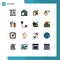 Modern Set of 16 Flat Color Filled Lines and symbols such as construction, right, photograph, gesture, print