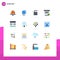 Modern Set of 16 Flat Colors and symbols such as education, image, padlock, editing, web