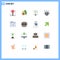 Modern Set of 16 Flat Colors and symbols such as history, backup, financial, network security, internet