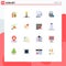 Modern Set of 16 Flat Colors and symbols such as mouse, gadget, chat, devices, bubble