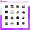 Modern Set of 16 Solid Glyphs Pictograph of computer, law, message, internet, copyright