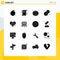 Modern Set of 16 Solid Glyphs Pictograph of fast, cookies, wifi, vegetables, pumpkin