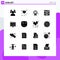 Modern Set of 16 Solid Glyphs Pictograph of online experiment, pen tool, avatar, illustration, artwork