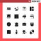 Modern Set of 16 Solid Glyphs and symbols such as business, interface, environment, image, fire