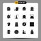 Modern Set of 16 Solid Glyphs and symbols such as chemical science, cube, letter, sale, shop