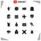 Modern Set of 16 Solid Glyphs and symbols such as document, rip, ticket, halloween, grave