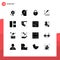 Modern Set of 16 Solid Glyphs and symbols such as image, collage, lock, screw, screw