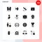 Modern Set of 16 Solid Glyphs and symbols such as people, find, tools, search, day