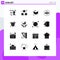 Modern Set of 16 Solid Glyphs and symbols such as security, cam, arrow, tool, pencil