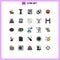 Modern Set of 25 Filled line Flat Colors Pictograph of fashion, accessory, study, accessorize, grain