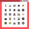 Modern Set of 25 Filled line Flat Colors Pictograph of gear, approved, smart, accept, heart