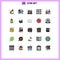 Modern Set of 25 Filled line Flat Colors Pictograph of password, code, time, access, data