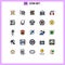 Modern Set of 25 Filled line Flat Colors Pictograph of wireless headset, intelligent, cooking, baby crib, home