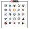 Modern Set of 25 Filled line Flat Colors and symbols such as branding, team, uniform, meeting, chat