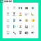 Modern Set of 25 Flat Colors Pictograph of develop, global, interaction, medicine, bag