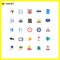 Modern Set of 25 Flat Colors and symbols such as bag, transport, school, ticket, less