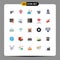 Modern Set of 25 Flat Colors and symbols such as business, hanging, avatar, drying, user