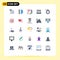 Modern Set of 25 Flat Colors and symbols such as compass, laptop, plan, browser, close