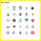 Modern Set of 25 Flat Colors and symbols such as graduate cup, identification card, process, greeting card, business card