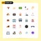 Modern Set of 25 Flat Colors and symbols such as hardware, devices, hand, cord, sport