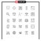 Modern Set of 25 Lines Pictograph of coding, design, ui, scale, magic