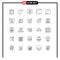 Modern Set of 25 Lines Pictograph of package, e, cart, deliver, apps