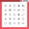 Modern Set of 25 Lines and symbols such as park, slider, figure, park slider, night